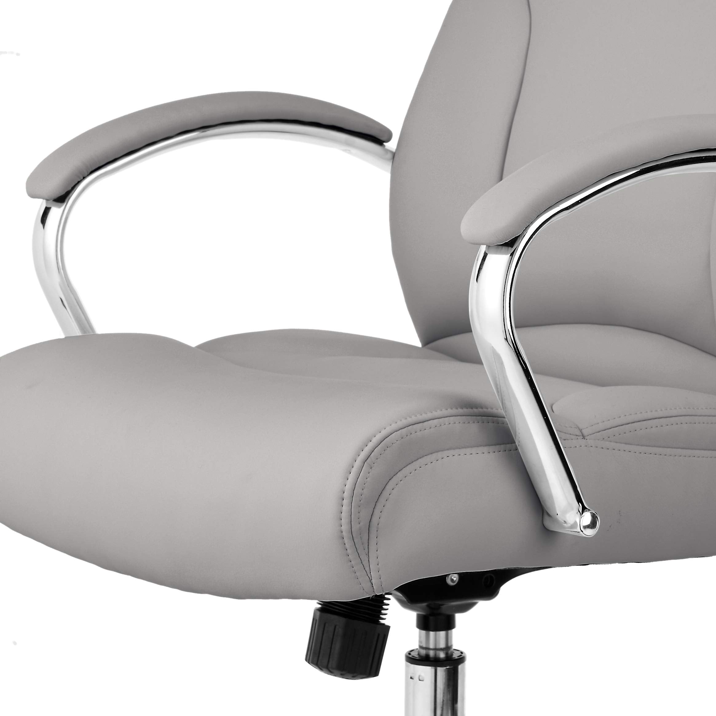 Basics Executive Desk Chair with Easy Assembly, Adjustable Height, 275lb Capacity, Wide Oversized Cushion, 29.13"d X 25.2"w X 43.11"h, Grey