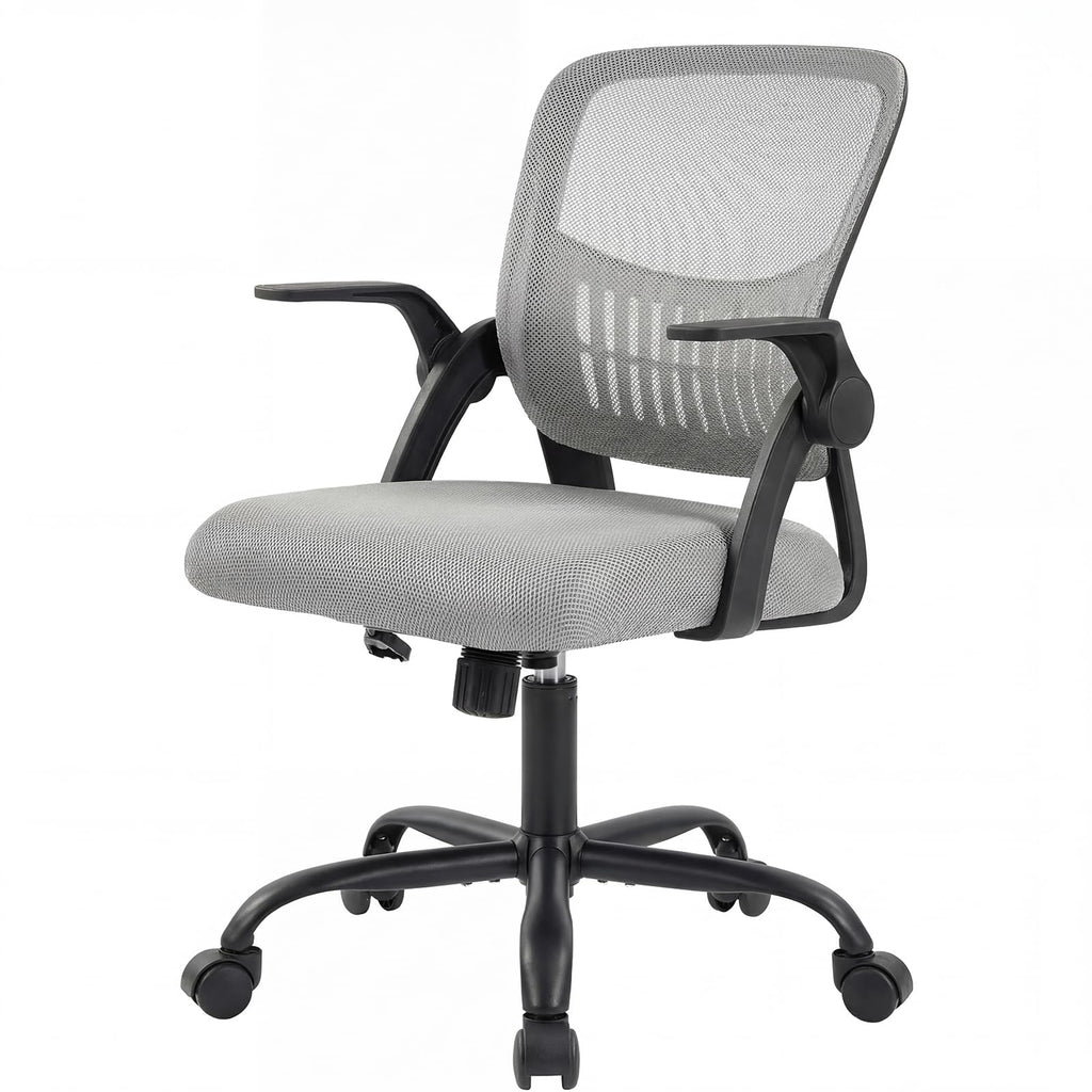Sweetcrispy Home Office Managerial Executive Chair, Ergonomic Mesh Adjustable Swivel Mid-back Computer Desk Chair with Comfortable Lumbar