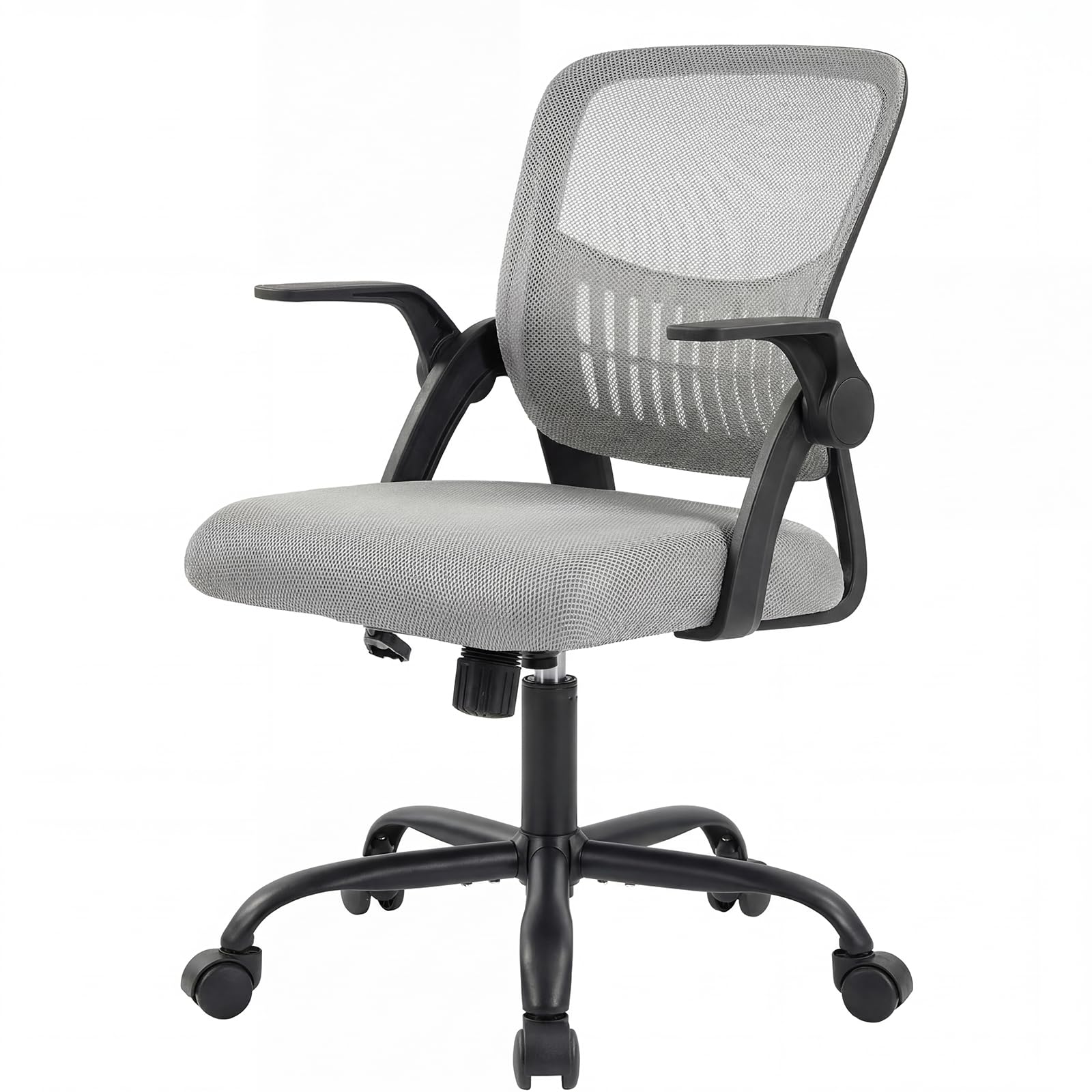 Sweetcrispy Home Office Managerial Executive Chair, Ergonomic Mesh Adjustable Swivel Mid-back Computer Desk Chair with Comfortable Lumbar