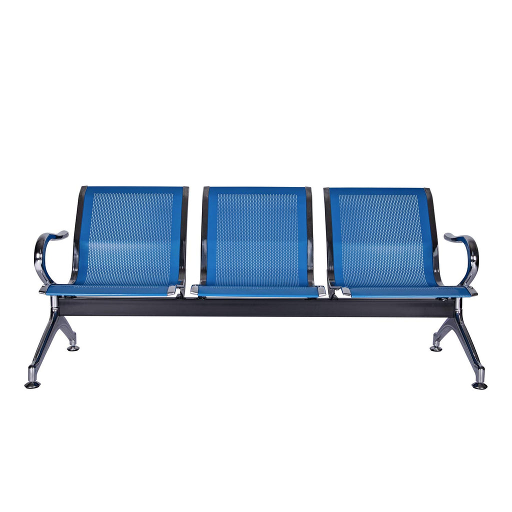 Buenotoys 3-seat Waiting Room Chairs - Waiting Room Bench with Arms Airport Reception Bench Guest Reception Chairs Lobby Bench Waiting Area for