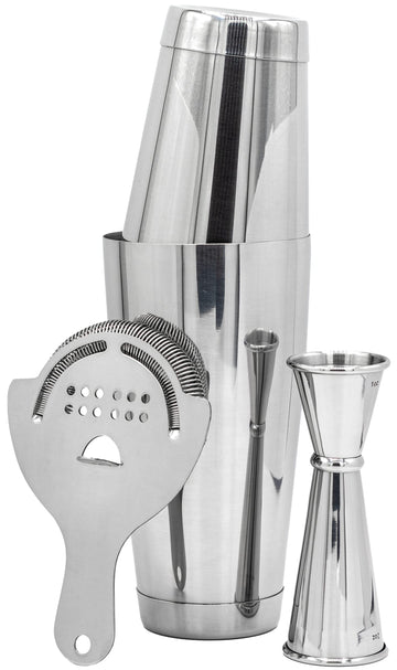 The Art of Craft Professional Cocktail Shaker Set Bartending Kit: Weighted Boston Shaker Tins, Hawthorne Strainer and Japanese Jigger