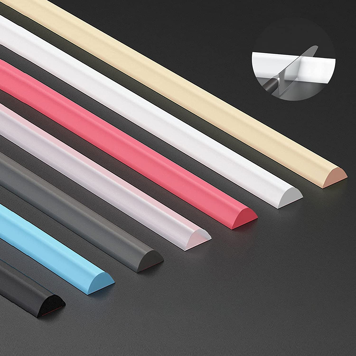 Shower Floor Water Barrier Strip,Collapsible Shower Threshold Water Dam Self Adhesive Silicone Wet Room Bathroom Floor Sealing Strip for Wet and Dry Separation ( Color : Clear , Size : 150cm/59in )