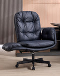 Lukkdys Executive Office Chair, Big & Tall 400 Lbs Capacity, Wide Seat, Pu Leather, 5-gear Lay-flat Armrests (90°–180°) for Cross-legged