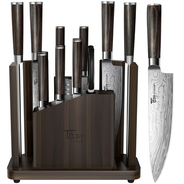SYOKAMI 15-Piece Kitchen Knife Set with Magnetic Block, New for 2026
