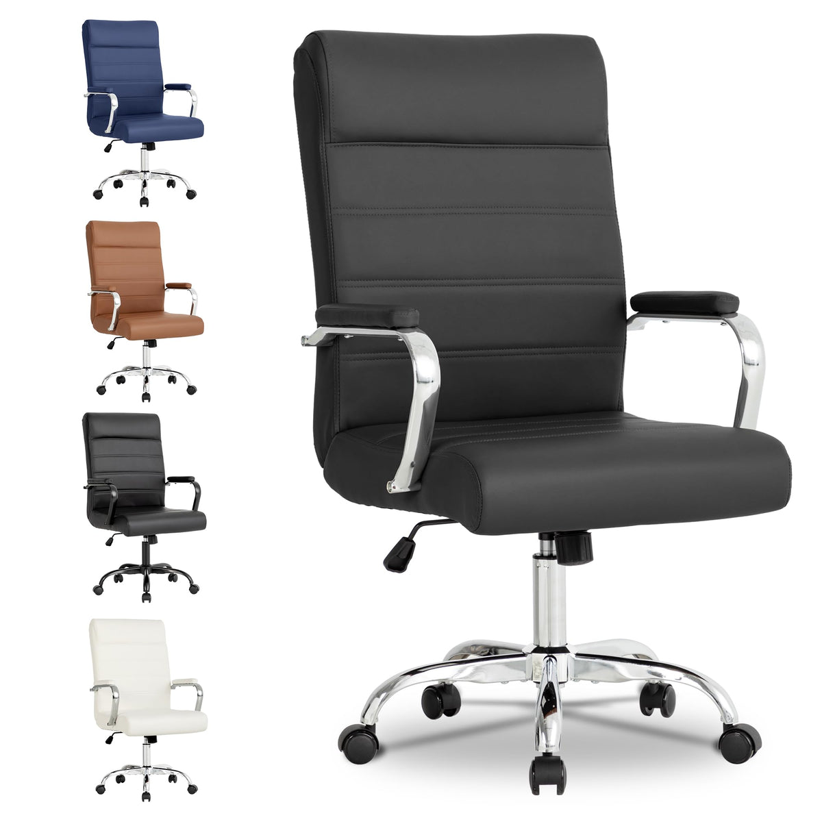Bowthy Office Desk Chair,modern Leather Conference Room Chairs,high Back Ergonomic Home Ofiice Chair,adjustable Height Swivel Executive