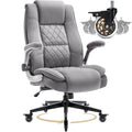 Fabric High Back Office Chair, Thick Padded Ergonomic Computer Desk Chair, Large, Grey