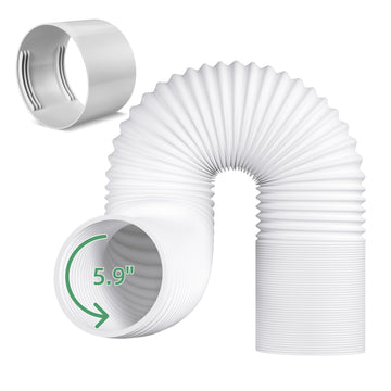 Portable Air Conditioner Hose with Coupler, 5.9" Diameter 59" Long Anti-Clockwise AC Exhaust Hose Extension Kit, AC Tube Vent Hose Extender for AC Units