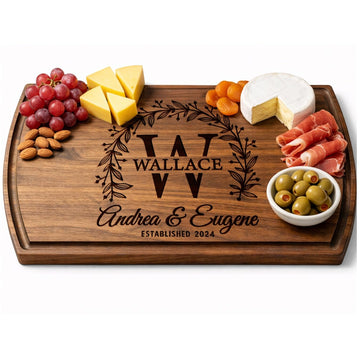 Personalized Cutting Board - Personalized Wedding Gifts for Couple - Custom Cutting Board Wood Engraved- Housewarming Gifts New Home - Best Present for Wedding, Bridal Shower, Engagement & Anniversary