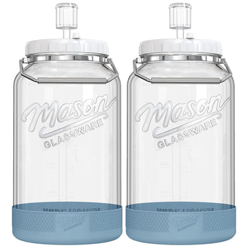 Dwbligt 1.5 Gallon Glass Fermentation Jars with Lids & Airlocks, 2 Pack