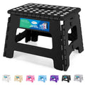 Dyforce 16 Inch Folding Step Stool 400lbs Capacity Sturdy Plastic Foldable Step Stools for Adults & Kids Stepping Stool with Handle Easy to