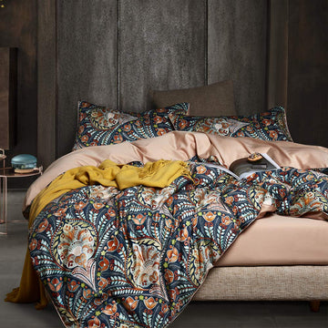 VM VOUGEMARKET Medallion Duvet Cover Set King Boho Paisley Print Bedding Set 3 Pieces Sateen Cotton Rustic Bohemian Comforter Cover with Zipper Ties
