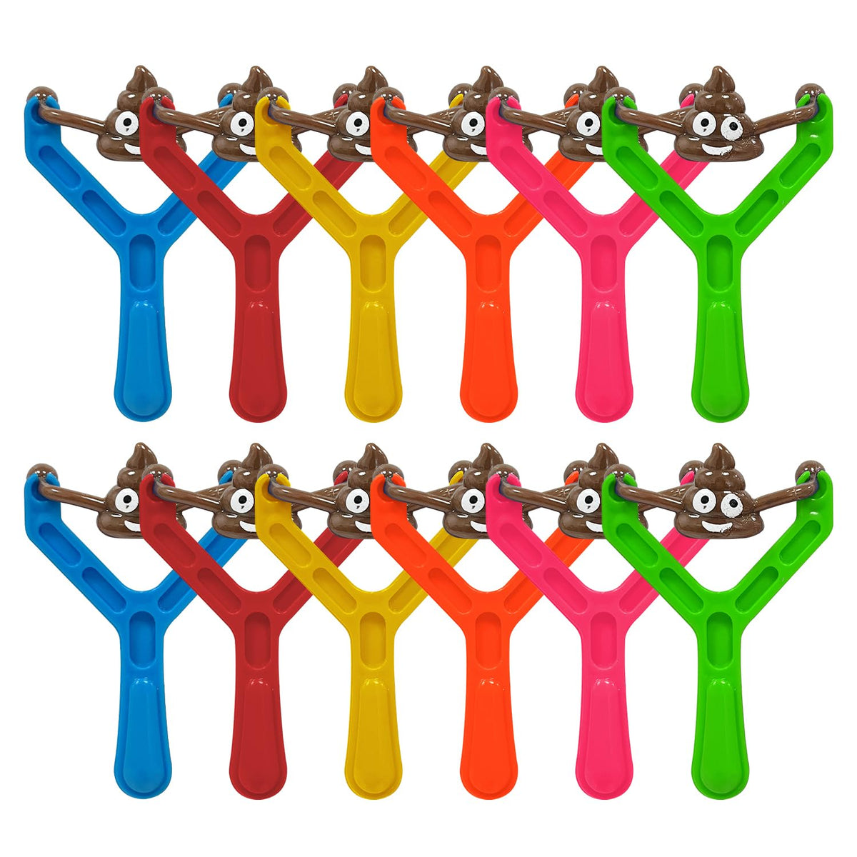 M.best 24pcs Poop Slingshot Flying Toys Bulk, Sticky Rubber Flying Shooting Game Toy,Novelty Party Favors Funny Gifts for Kids Easter Christmas Birthday Goodie Bag Stuffers