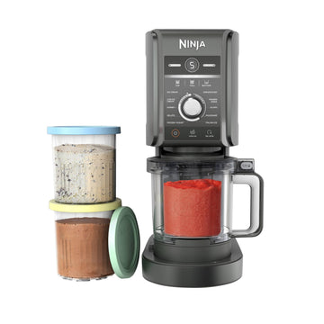 Ninja CN501CO CREAMi Deluxe 11-in-1 Ice Cream & Frozen Treat Maker, Sorbet, Milkshakes, Frozen Drinks & More, 11 Programs, with 2 XL Family Size Pint Containers, Perfect for Kids, Silver (Renewed)