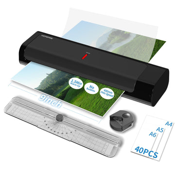 HOTSPIRE OL253 Thermal Laminator for Teachers & Home Office, Fast Preheat Desktop Laminator with Smooth & Bubble-Free Laminating, Fits A4 & Letter, 3–5 mil Pouches
