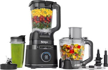 Ninja Kitchen System, All-in-1 Food Processor & Blender, 8-Cup Bowl & (1) 24 oz To-Go Cup BlendSense Tech, For Smoothies, Cookie Dough, Salsas, Cole Slaw, 1800 PW, TB401 (Renewed)