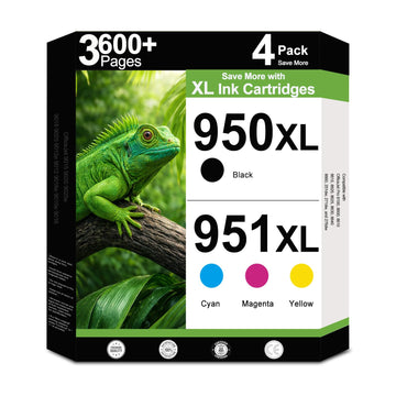 950XL 951XL Combo Compatible for HP 950 951 XL Ink Cartridge Work for OfficeJet Pro 8640 8660 8100 8110 8600 8610 8615 8620 8625 8630 Printers with V27.2.1 Chip ( 4-Pack Black, Cyan, Magenta, Yellow )