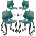 Klasika Stackable Waiting Room Chair, Stacking Office Chair with Ergonomic Lumbar Support and Metal Legs, Plastic Desk Chairs for Conference