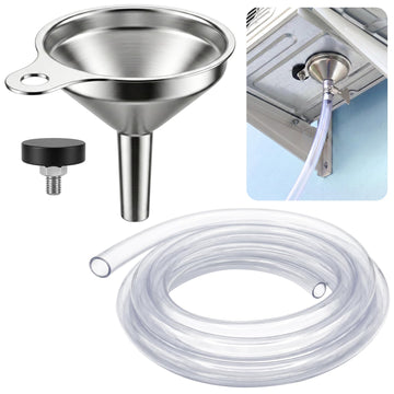 6Ft Magnetic Window Air Conditioner Drain Kit, Universal Portable AC Drain Hose Kit AC Drain Pipe Replacement Condensate Drain Hose Funnel Connector for Window AC & Mini Split Units
