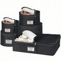 China Storage Containers 5-Piece Set Moving Boxes for Dinnerware, Glasses, Plates, Mugs and Saucers Sturdy Quilted Microfiber Dish Organizer with Dividers for Seasonal Storage - Holds Set of 12, Black