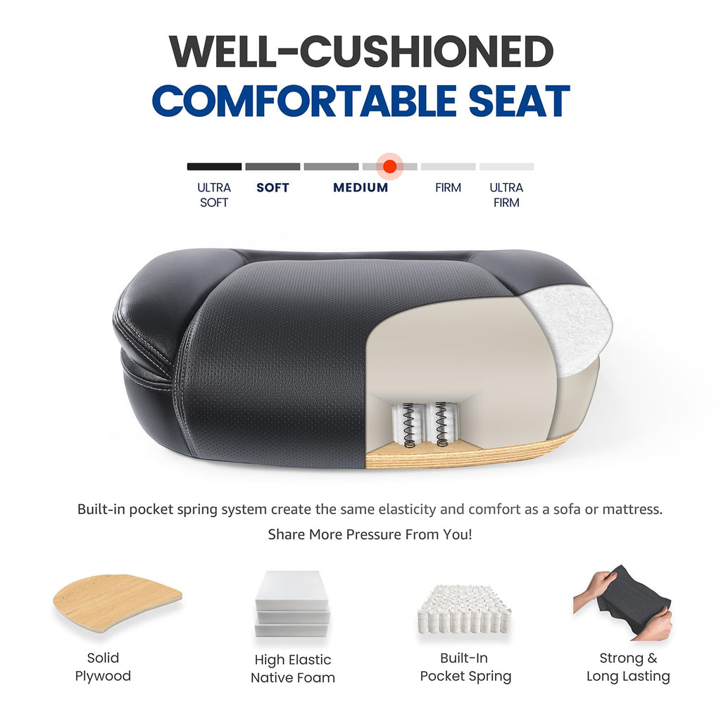 Ergonomic Mid-back Premium Faux Leather Adjustable Drafting Chair with Multi-function Arms and Foot Ring, Standing-desk Matched Tall Swivel