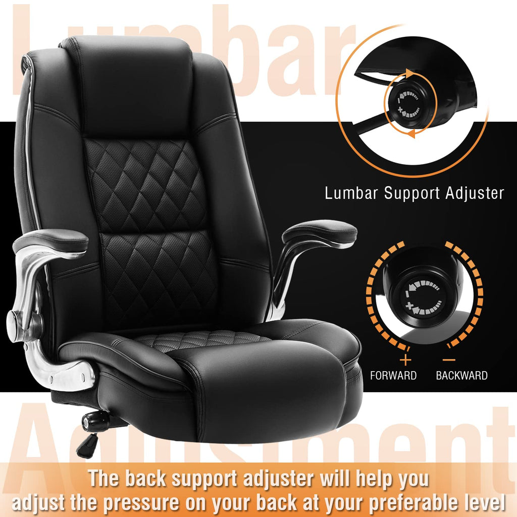 High Back Office Chair, Ergonomic Executive Computer Desk Chair, Large, Black