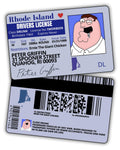Peter Griffin Driver License ID/Funny Plastic License/Family Guy Fans Complement for Costumes/Double Sided | Collectible Trading Card Driver’s License | Novelty Gift for Holidays