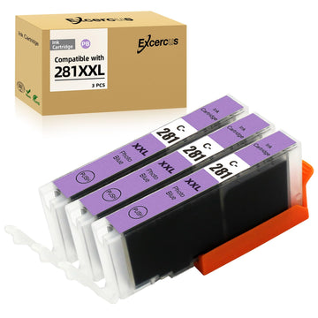 CLI-281 PB Photo Blue Ink Cartridge Replacement for Canon CLI-281XXL 281XXL 281 Ink cartridges Use for Canon PIXMA TS8120 TS8220 TS8320 TS8322 TS9120 Printers(3X CLI-281XXL Photo Blue)