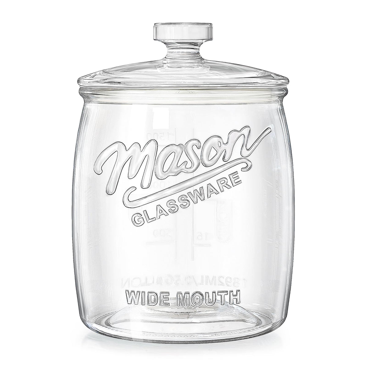 Half Gallon Cookie Jar, Glass Flour Sugar Storage Container for Kitchen Pantry & Laundry Room,Wide Mouth Mason Jar for Sourdough Starter, Candy, Flour, Dog Treats, Coffee - Set of 1