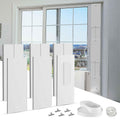 Universal Sliding Door AC Vent Kit: Coupler Filter Fits 5.1" & 5.9" Exhaust Hose, Portable air Conditioner Window kit with 6 Upgrade Plates, Adjustable 17 to 95 Inches
