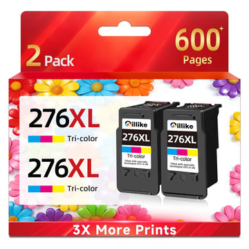 276XL Compatible Ink Cartridges Replacement for Canon Ink 276 XL cl-276 XL for TS3520 TS3522 TS3500 TR4720 TR4700 TR4722 Printers 2 Color Packs