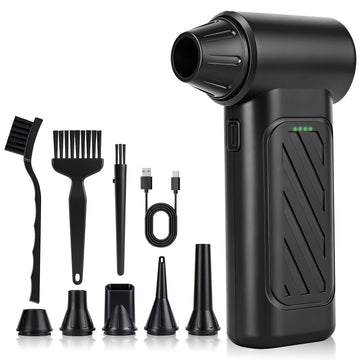 Compressed Air Duster, 130,000RPM Ultra-Powerful Cordless Electric Air Duster with 4000mAh Rechargeable Battery, 3-Gear Adjustable Air Blower for Keyboard, Computer, Car, Home Cleaning