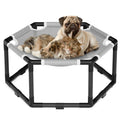 Tresbro Elevated Cat Hammock Bed, Hexagon Raised Cat Swing Bed for Indoor and Outdoor Use with Breathable Fabric & Anti-Slip Block, 23.6'' x 10.6'' x 12'' Pet Chair for Large to Small Kitty Cot
