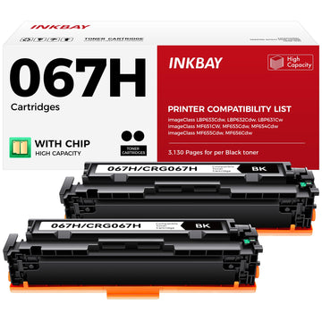 067H 067 Black Toner Cartridge 2-Pack MF656Cdw MF654Cdw High Yield Replacement for Canon 067 067H Toner Compatible for Canon Color imageCLASS LBP632Cdw LBP633Cdw MF652Cdw MF653Cdw Laser Printer Ink