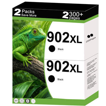902 XL Black Ink Cartridges Combo Pack Replacement for HP 902XL HP902 Work for OfficeJet 6950 6954 6951 6956 6961 6963 6964 6978 6968 6958 6970 6960 6975 6962 Printer with V22.3.1 Chip ( 2-Pack Black)