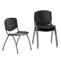 Flash Furniture Hercules Series Plastic Contoured Lobby Chairs with Perforated Backs, Ergonomic Stacking Chairs for Offices, Set of 5, Gray
