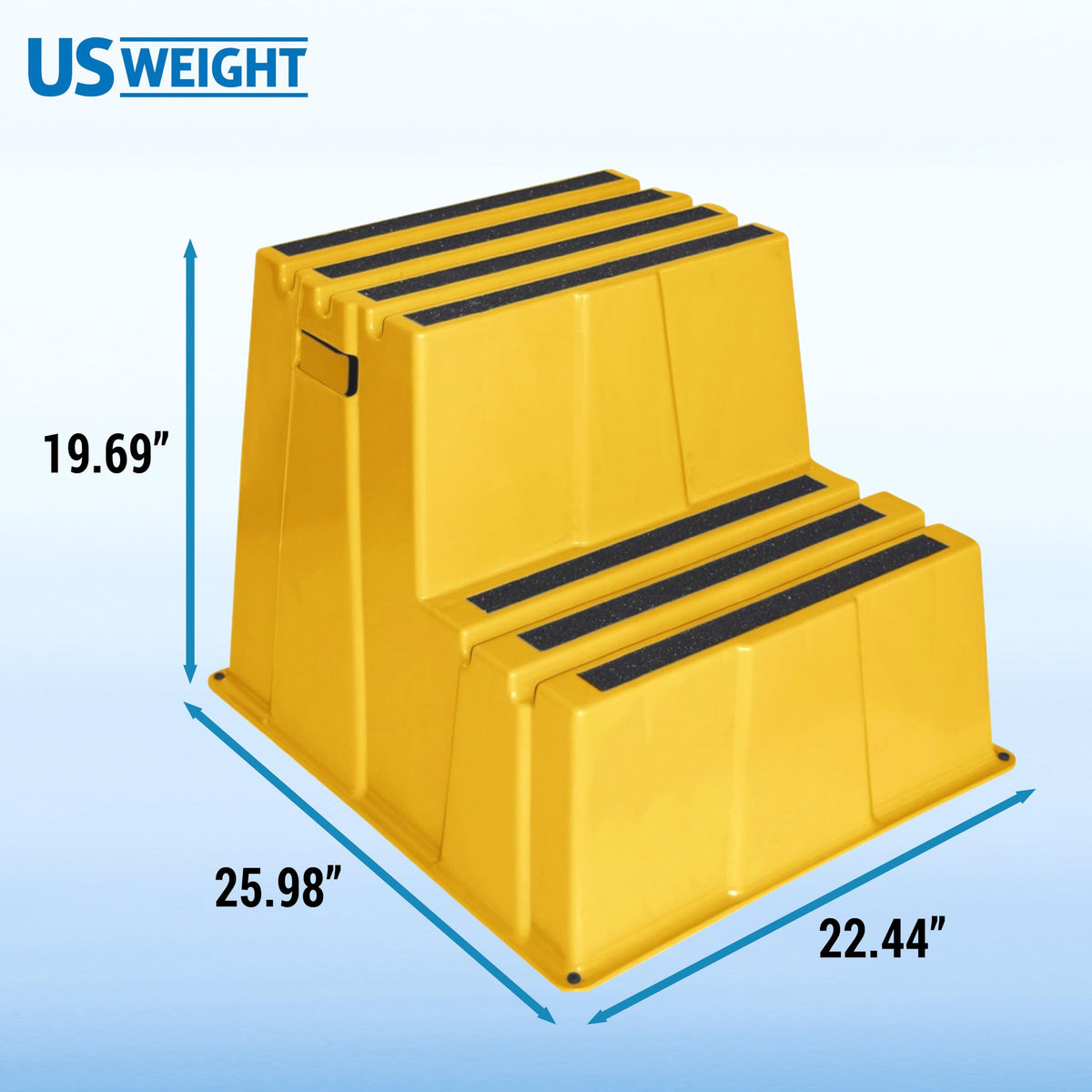 Us Weight High Visibility Yellow Safety Steps – Anti-slip Step Stools, 2-Step