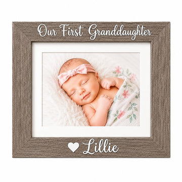 Our First Granddaughter picture frame, Grandma Picture Frame, First Grandchild gift for new Grandparents, Grandma gift, Grandpa, Papa