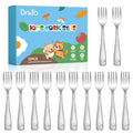 Stainless Steel Toddler Forks Set - 12 Pieces Kids Forks Set Children Safe Food Grade Kids Silverware Small Forks Metal Toddler Utensils Dishwasher Safe Mirror Polished