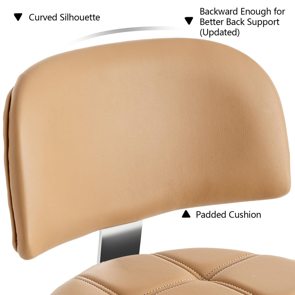 Covibrant Lockable Stool with Back and Foot Rest Ergonomic Rolling Hydraulic Adjustable Stool for Doctor Esthetician Artist Home Small Office