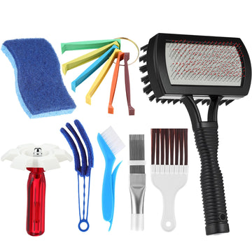 8 Pcs Air Conditioning Fin Cleaner Set HVAC Coil Cleaning Brush Condenser Fin Straightener Evaporator Coil Clean AC Comb Condenser Split Cleaning Kit Fridge Radiator Tool(Black,Double Sided)