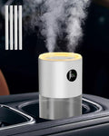 2025 Digital Display Car Humidifier, 3000mAh Portable Mini Rechargeable Humidifier for Car Travel Office Desktop Baby Kids Bedroom - Powerful Dual Spray Timer Setting 20dB Quiet Night Light