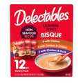 Delectables Bisque Non-Seafood Lickable Wet Cat Treats, Variety Pack, 12 Count (Pack of 1)