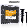 KURUI 140PCs Black Self Drilling Drywall Anchors, #8 Dry Wall Anchors and Flat Head Screws Kit, 70 Anchors + 70 Screws, 75LB Heavy Duty Hanging for Picture Frames Wall Decor Art, Sheetrock Hangers