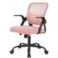 Sweetcrispy Computer Desk Chair, Mesh Office Chair, Lumbar Support, 23.22 Inch, Pink+black Frame