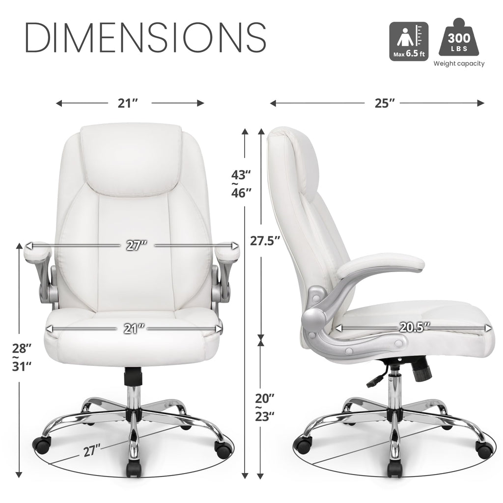 Neo Chair High Back Office Desk Chair for Computer Garming Ergonomic Executive Chair with Comfy Lumbar Support Flip-up Arms Height Adjustable