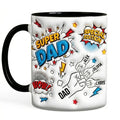 Personalized Dad Fist Bump Mug - Custom Dad Mug with Kids Names, Father's Day Coffee Cup for Daddy Grandpa Husband, 3D Effect Printed Cups, Fathers Day Mugs Gifts for Men from Son Daughter