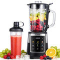 GDOR Professional Blender with 6 Preset Programs, 1300W Smoothie Blender for Ice Crushing & Frozen Fruit, 67 Oz Glass Pitcher & 22 Oz To-Go Cup Combo, Smart Smoothie Maker, Self-Cleaning
