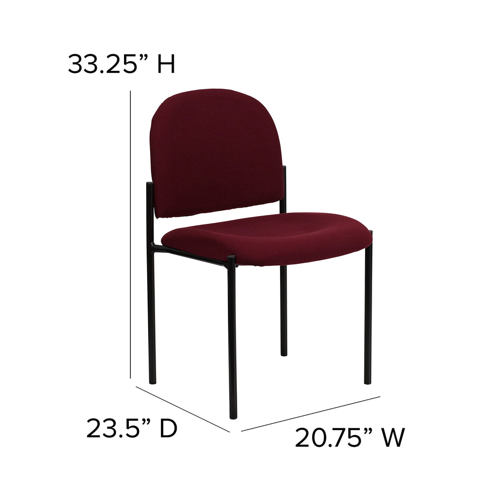 Flash Furniture Steel Stackable Reception Chair, Burgundy, Set of 1, Burgundy Fabric