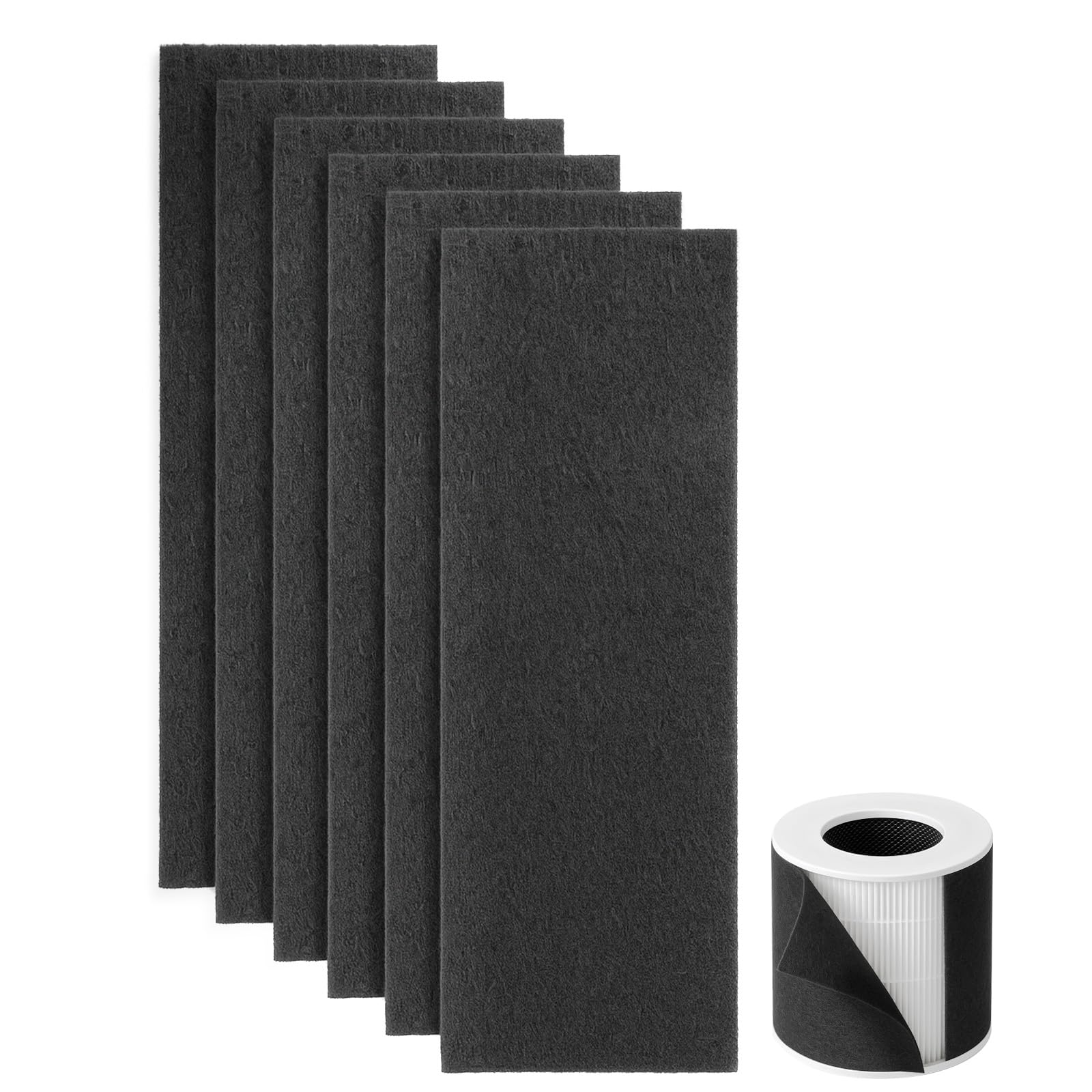 Pre-Filter Replacement for Pet Air Purifier Capture Cat Fur and Large Particles, Compatible with Dhyala KJ02 Air Purifier, 6 Packs, Black