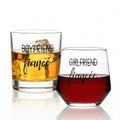 Engagement Gifts for Couples, Engagement Party Decorations - Unique Fiance Gift for Him or Her! Proposal Decorations, Whiskey Wine Glasses, Best Gift for Newly Engaged Couple, Women (Crystal Glass)